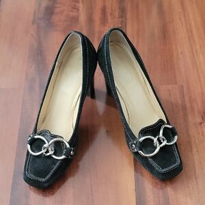 Coach Suede Black Heels